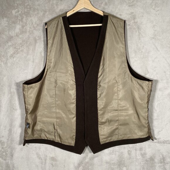 Vintage Jean Paul Germain Waistcoat Mens 4X Brown Cotton Suit Vest Western - Picture 9 of 14